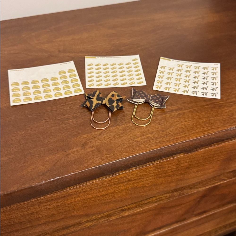 Paper Clips and stickers for planner